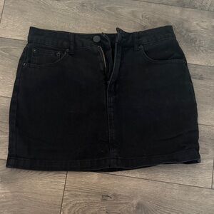 Black Jean Mini Skirt